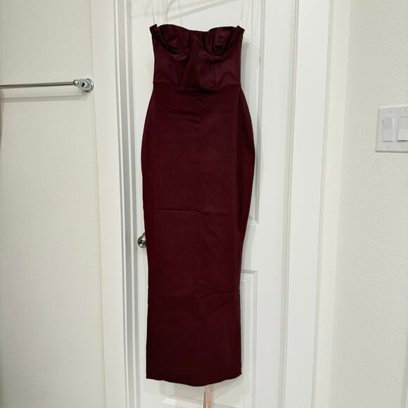 NWT House of CB Lucia Grape Strapless Corset Maxi Dress Size Small - Picture 3 of 6